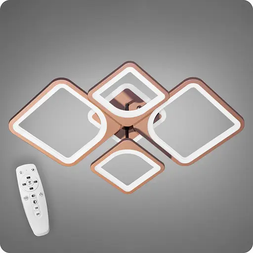 Люстра світлодіодна 517 Dlight 3color з пультом 100Вт Коричневий (01827) - фото 1