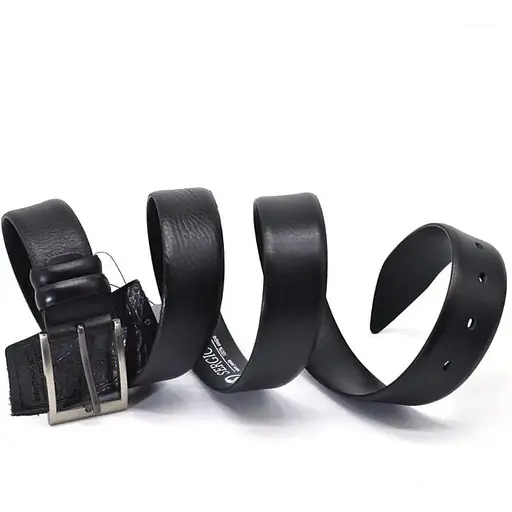 Ремінь Sergio Torri зі шкіри оленя чорний, класична пряжка acs0032064 - фото 1