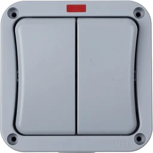 Всепогодный выключатель HiSmart 2 выключателя, IP66, EU - фото 1