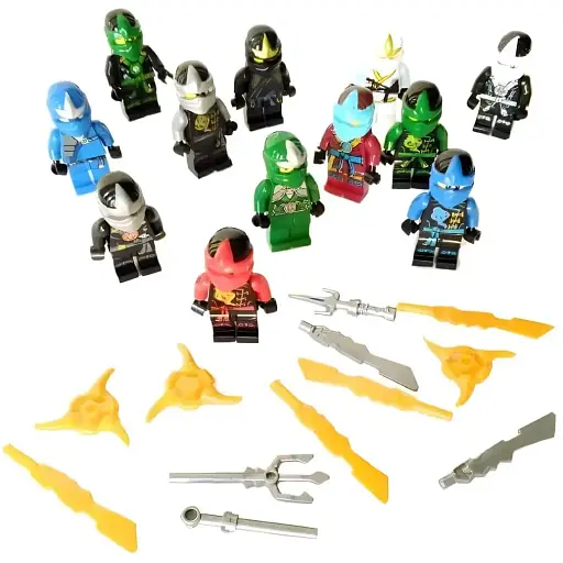 Набір ігрових фігурок Pin Ba Ніндзяго зі зброєю  12 шт. - фото 3