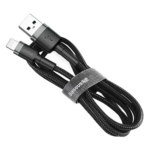 Кабель Baseus Cafule Cable USB For Lightning 2.4A 0.5m Gray+Black - фото 1