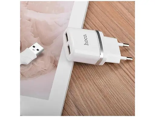 Зарядное устройство Hoco C12 набор с кабелем micro 2 USB-порты - фото 6