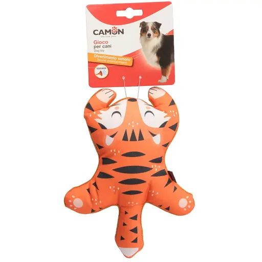 Іграшка для собак Camon тигреня та вовчок плюшеві з пищалкою 23 см (AH040)