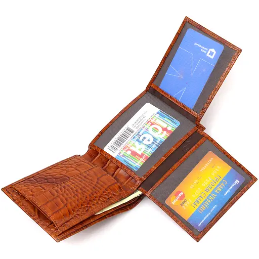 Мужской кожаный кошелек Canpellini 12х9.6х2 см acs0025582 - фото 5