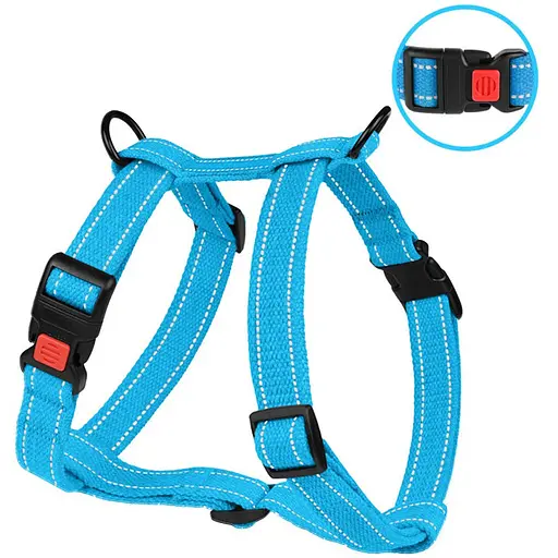 Шлей для собак Barksi Cotton Н-образная S 20-30х36-60х1.6 см голубая - фото 3