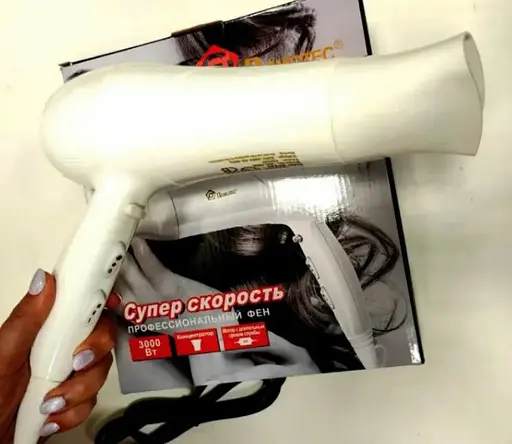 Фен для сушіння та укладання волосся Domotec MS-0808 3000 Вт Білий - фото 4