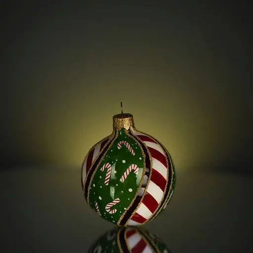 Набір ялинкових прикрас Різдвяні історії Солодкий експрес в дерев'яній коробці скло (4820001128277) - фото 4