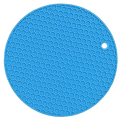 Підставка у вигляді сот кругла силіконова під гаряче килимок для чашки банки 17.5 см, Kitchen Master Блакитний 87523 - фото 1