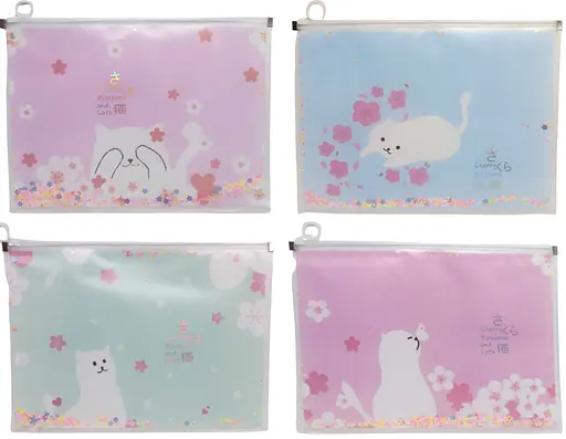 Папка для зошитів на змійці, А4+, Сипучі блискітки-Кіт, 33x24.5 см, 2457-А4 (В асортименті) - фото 2