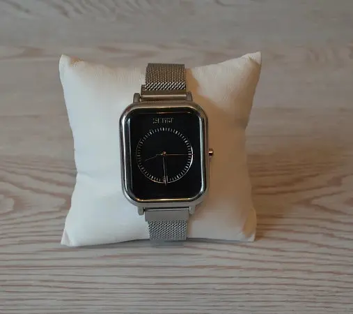 Мужские наручные классические часы Skmei 9207 Серебристые с черным циферблатом - фото 4