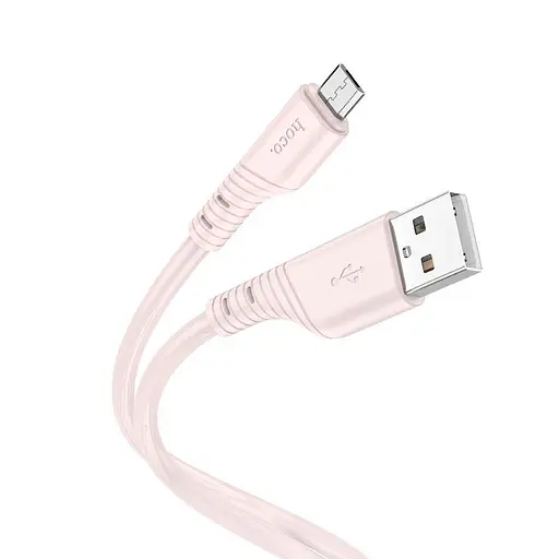 Кабель Hoco Micro USB Crystal color silicone charging data cable X97 1 м силиконовый белый - фото 1