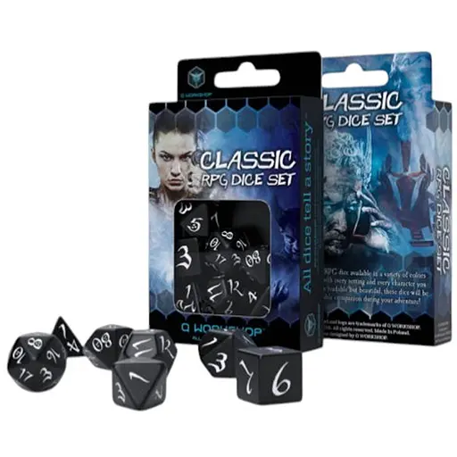 Набір кубиків Classic RPG Black & white Dice Set , 7 шт. (SCLE01) - фото 1