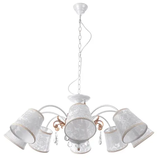 Люстра подвесная Brille с абажуром классическая E14 40W WH (BKL-573S/8)