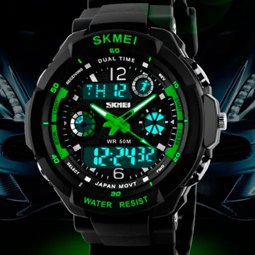 Наручний годинник чоловічий Skmei S-Shock Green 0931 Чорний (077) - фото 3