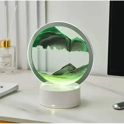 Нічник настільний із рухомим піском та 3D ефектом декоративная лампа - фото 3