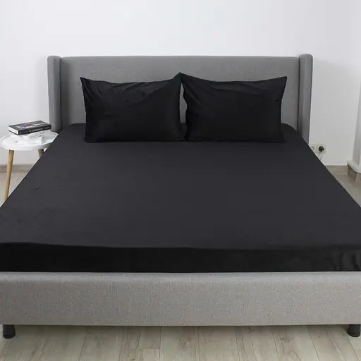 Простирадло ТЕП Velour з резинкою чорне, 160 x 200 (2-04756_34657) - фото 1