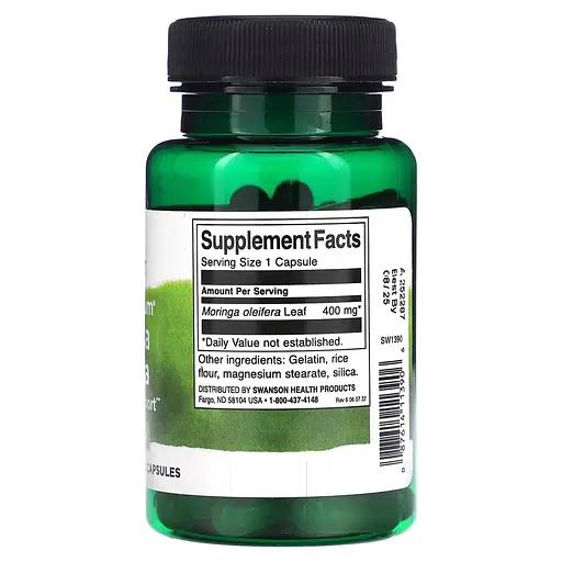 Лист моринги масличной Swanson Moringa Oleifera 400 mg Full Spectrum 60 капсул - фото 2
