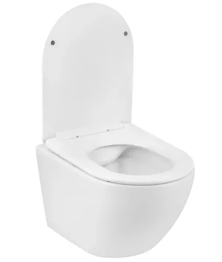 Унитаз подвесной безободковый Kroner Harz WHI523632 RIMLESS с сиденьем (KH523632WHIR) (CV032969) - фото 2