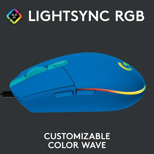 Мышь компьютерная Logitech G203 Gaming Lightsync RGB Blue (910-005792) - фото 2