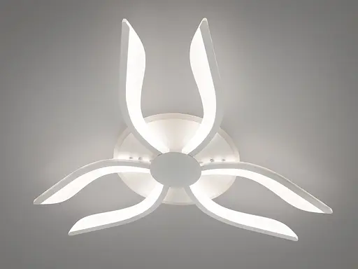 Дизайнерська світлодіодна люстра з пультом, підсвіткою, 60W, біла - фото 3