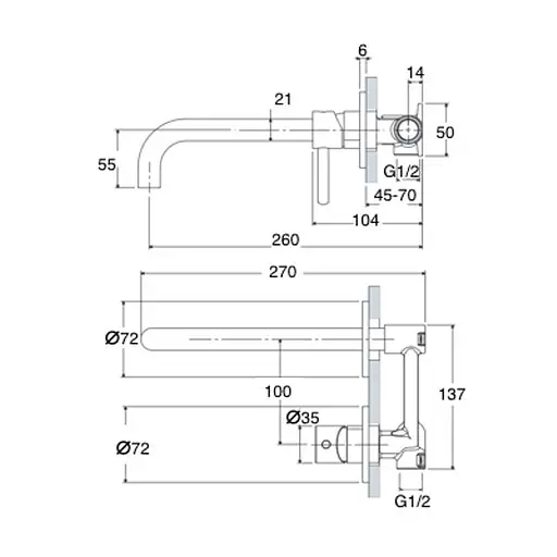 Смеситель для умывальника скрытого монтажа Omnires Y white matt Y1215HLWM Белый матовый - фото 2