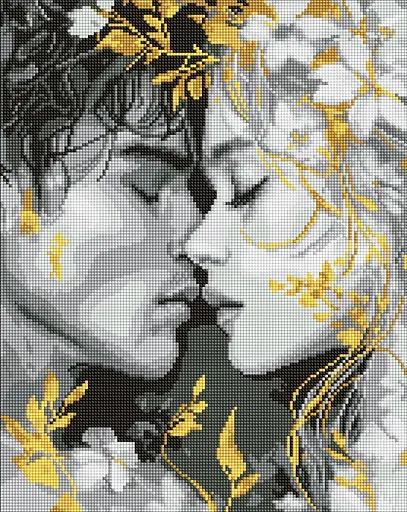 Набір з алмазною мозаїкою на підрамнику Погляд губами Ideyka AMO8258, 40x50 см