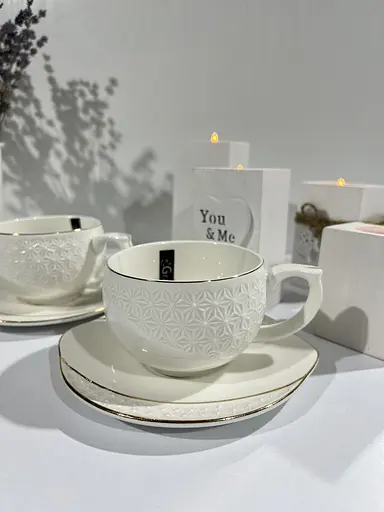 Чашка фарфоровая Снежная Королева Interos белая 240 мл с блюдцем 508610-А - фото 5