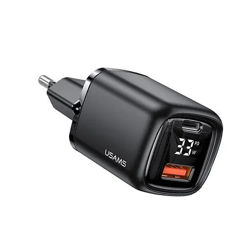 Зарядний пристрій Usams Digital Display Fast Charger QC + PD 33 W T46 - фото 4