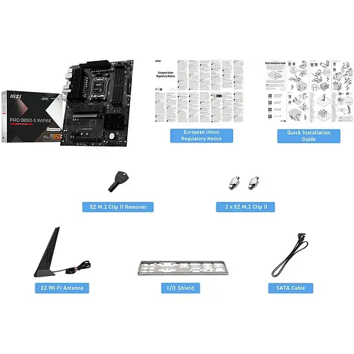 Материнська плата MSI PRO B850-S WIFI6E sAM5 B850 4xDDR5 M.2 HDMI WiFi BT ATX - фото 2