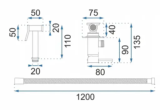 Набір гігієнічного душу прихованого монтажу Rea Loop white matt REA-B0255, Білий матовий - фото 6