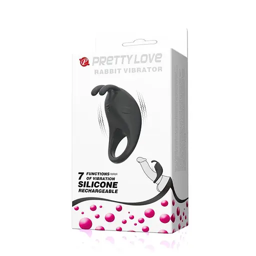 Эрекционное кольцо Pretty Love Rabbit Vibrator 7.5 см черный - фото 9