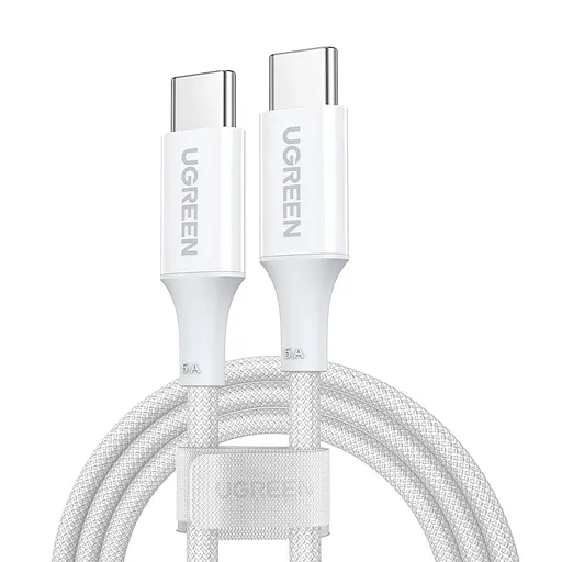 Кабель Ugreen US557 USB-C to USB-C 100W 1 м белый (15267) - фото 1