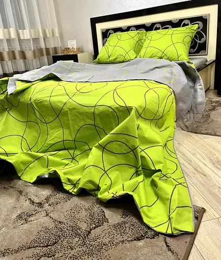 Постельное белье хлопок Петля Полутораспальное 150 x 220 Бязь Салатовое 70 х 70 - фото 2