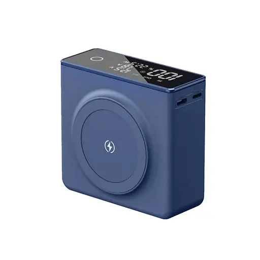 Зовнішній магнітний павер банк MagSafe Q7 20000 mAh 22.5W темно-синій - фото 1