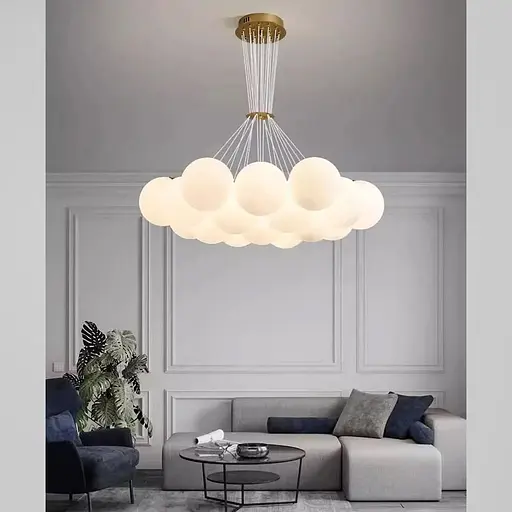 Люстра-пучок на 19 білих плафонів Ø 75 см | Line F | Арт. 1519/19 GD - фото 7