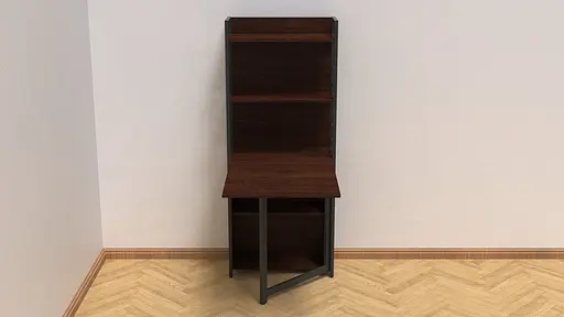 Стол книга с этажеркой Практик 2 Ferrum-decor 1555x640x990 Черный металл ДСП Венге Магия 16 мм (FRD-105393) - фото 2
