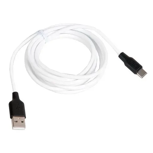 Силиконовый кабель Hoco USB Type-C 2 метра белый 6931474713889 - фото 1