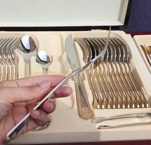 Набор столовых приборов Zillinger ZL-710GS Versace на 12 персон в деревянном кейсе 72 предмета - фото 6