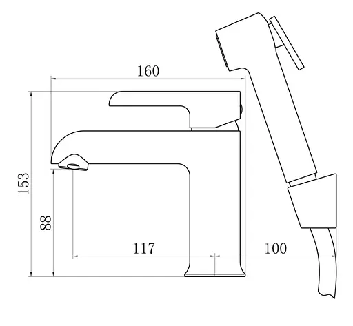 Змішувач для раковини Qtap Grand, Chrome (k35) з гігієнічним душем QTGRA272CRM45670 - фото 7