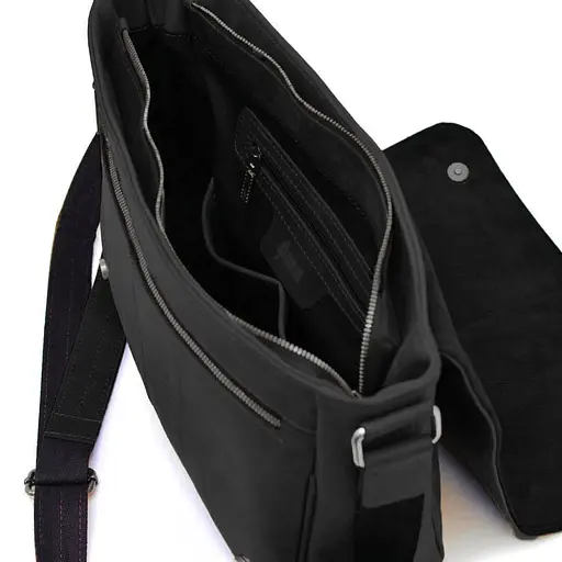 Сумка чоловіча через плече зі шкіри крейзі TARWA 37х27х11 см sum0028370 - фото 5