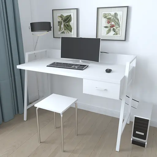 Письменный стол Ferrum-decor Комфорт 750x1200x600 Белый металл ДСП Белое 32 мм (FRD-103457)