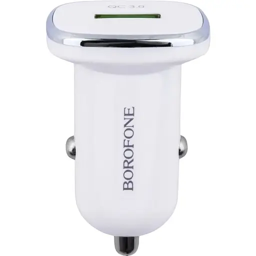 Автомобільний зарядний пристрій Borofone BZ12A QC 3.0 Type C Білий