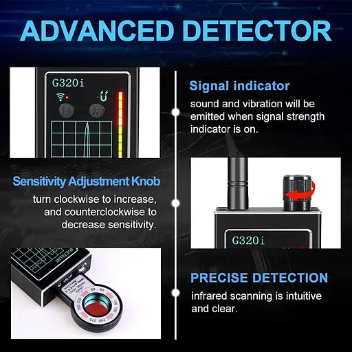 Детектор жучков, скрытых камер, искатель прослушки и трекеров на магните Protect G320i (100707) - фото 5