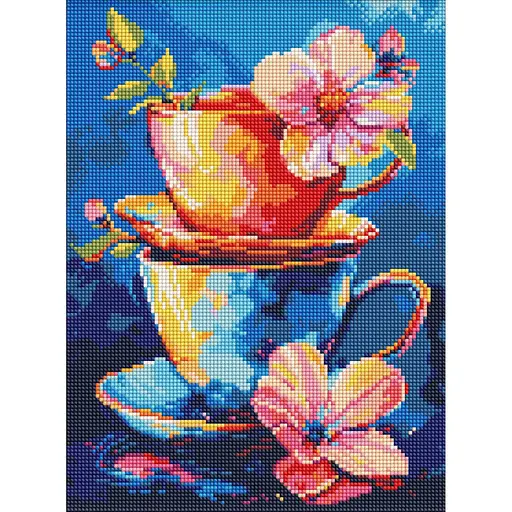 Алмазна мозаїка без підрамника Таємниця чаювання AMC8038, 30х40 см