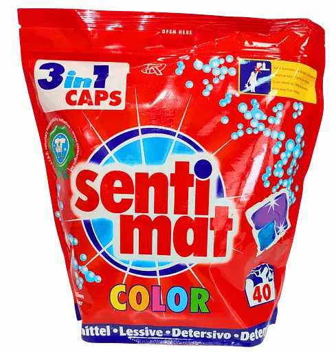 Капсули для прання Sentimat Color 40 Caps рідкий гель у розчинних капсулах від 20°C до 60°C - фото 2