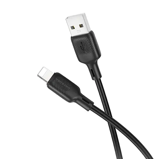 Дата кабель Borofone BX113 Lenny USB to Lightning 2.4A (3m) Black - фото 2