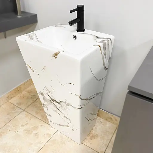 Умивальник VBI Alatri carrara підлоговий VBI-019014, Мармур - фото 5