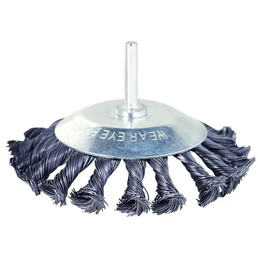 Щітка дротяна конусоподібна Sigma Ø75мм хвостовик Ø6мм (сталева кручена) (9025071) - фото 1