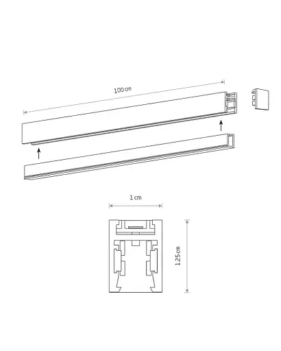 Магнитный шинопровод накладной Nowodvorski 11724 NANO-LVM Track 1m IP20 черный - фото 4