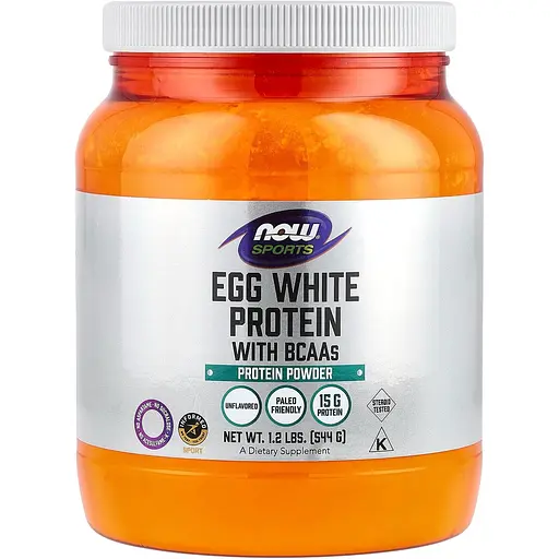 Яєчний протеїн із BCAA Now Foods Egg White Protein with BCAAs Sports порошок без смаку 544 г